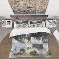 thumbnail image 2 of Designart 'Winterscene With Cottage Covered In Snow' Juego de Funda Nórdica Campestre, 2 of 5