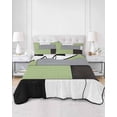 thumbnail image 3 of Quilts Twin Size, Sage Green Grey Geometric Soft Comforter Bedding Set for Bed, Modern Black White Abstract Art Lightweight Quilted Bedspread with Pillow Cover(2 Pieces) for All Season, 68x86 Inch, 3 of 6