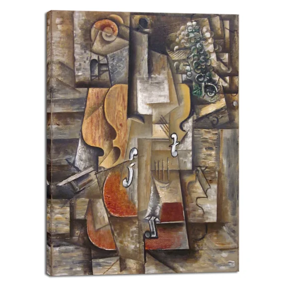 Canvas Wall Art Violin And Grapes,1912 By Pablo Picasso Abstract Canvas Prints