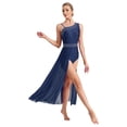 thumbnail image 2 of iiniim Robe Sans Manches à Paillettes avec Strass pour Danse Lyrique Bleu Marine P, 2 of 7