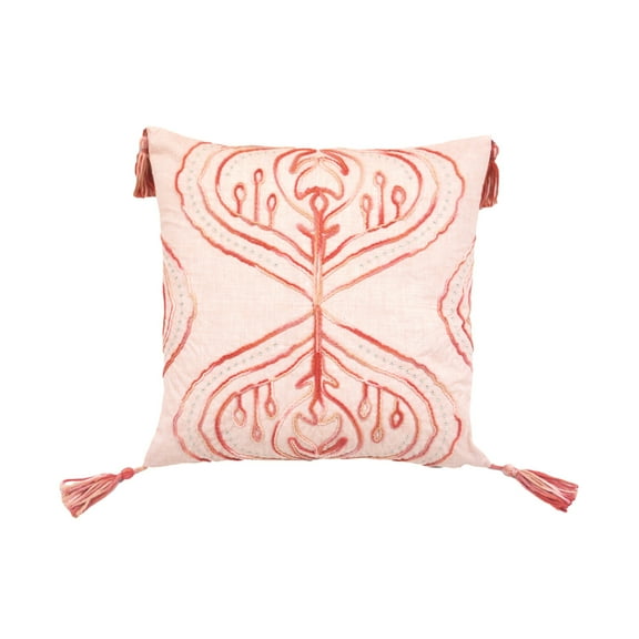 Lea Unlimited Tie Dyed Cardiff Coral Square Woven Geometric Accent Pillow