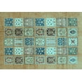 thumbnail image 1 of Ahgly Company Indoor Rectangle Abstract Light Blue Modern Area Rugs, 5' x 7', 1 of 4