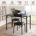 thumbnail image 3 of Jojoka Dining Set for 4, Table and 4 PU Leather Upholstered Chairs, 5 Piece Industrial Breakfast Dinette Sturdy Home Furniture for Small Space, Kitchen, Apartment, Dining Room, Rustic Grey, 3 of 9