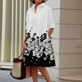 thumbnail image 1 of Women Simple Shirt Dress Summer Vintage Elegant Solid Pocket Long Sleeves Midi Dresses Female Turn-down Collar Dresses Vestidos2XL Gao Jinjia LED, 1 of 2