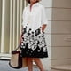 thumbnail image 1 of Women Simple Shirt Dress Summer Vintage Elegant Solid Pocket Long Sleeves Midi Dresses Female Turn-down Collar Dresses VestidosL Gao Jinjia LED, 1 of 2