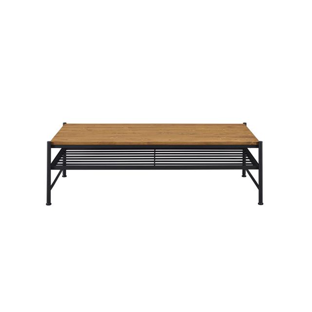 Bowery Hill Modern Metal Coffee Table in Oak and Black