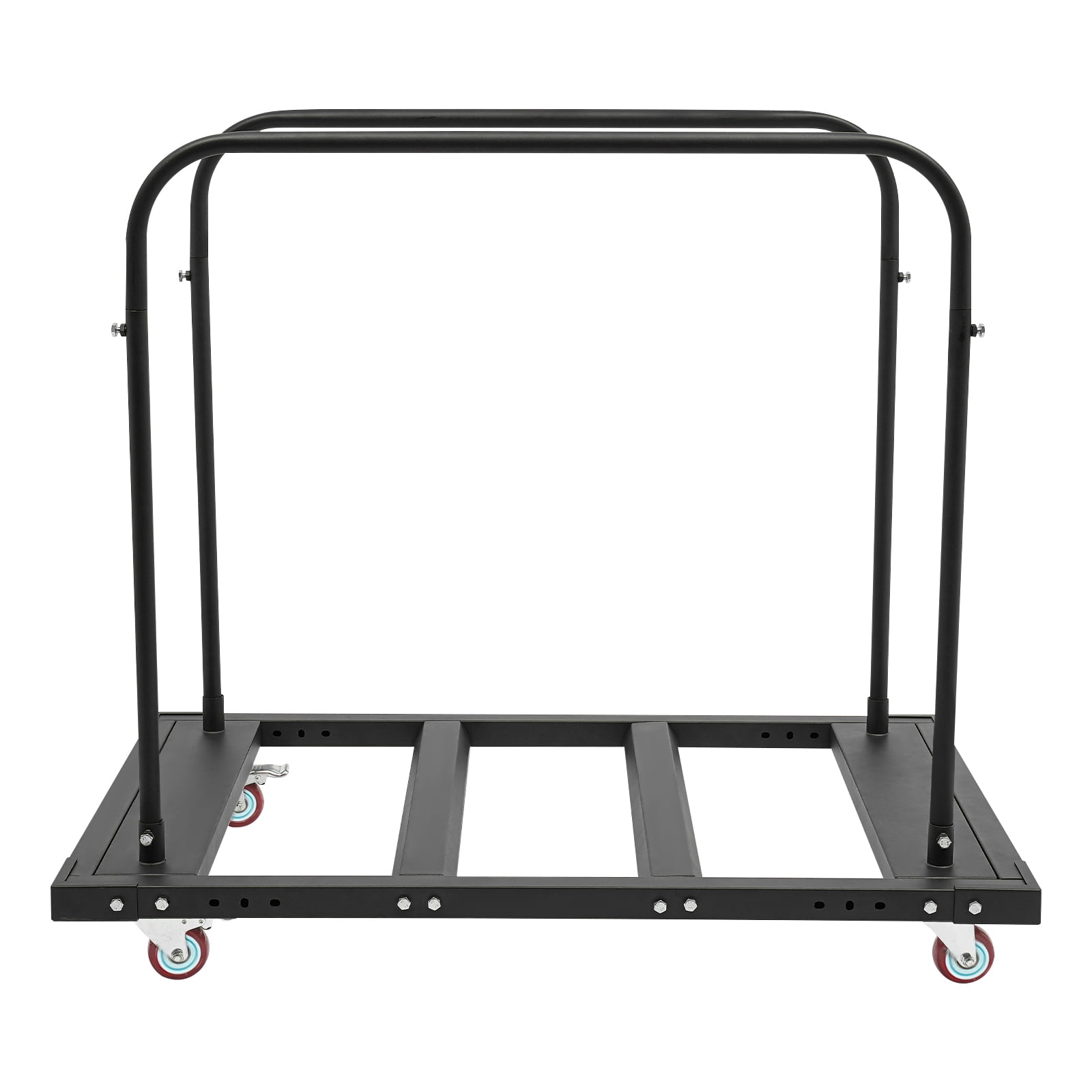 Industrial Folding Table Dolly, 120kg Capacity, Expandable 3.35-9.09in Beams, 2 Tubular Handles, Ideal for Construction Sites, Warehouses, Storage