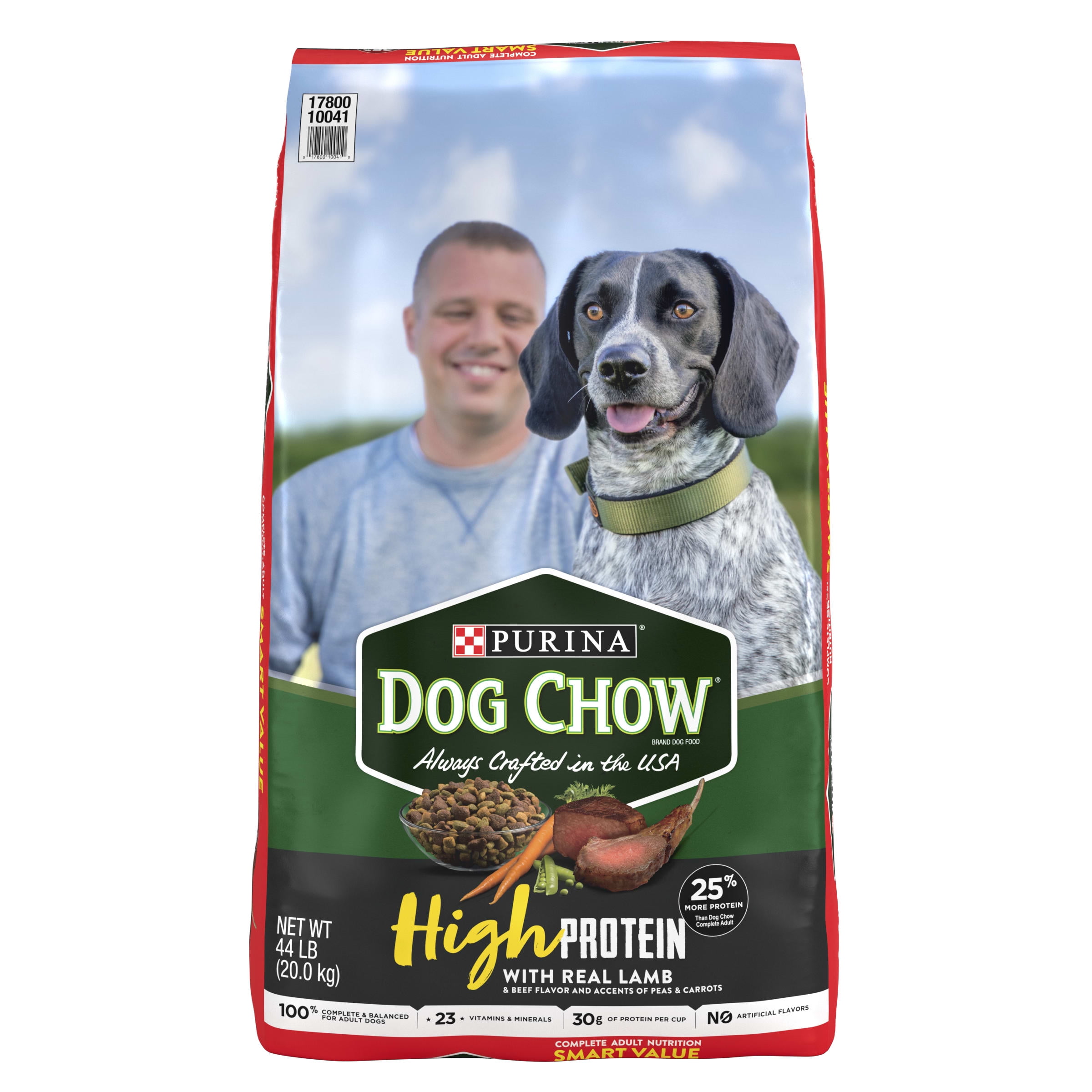 Purina Dog Chow High Protein Dry Dog Food, High Protein Recipe With Real Lamb & Beef Flavor, 44