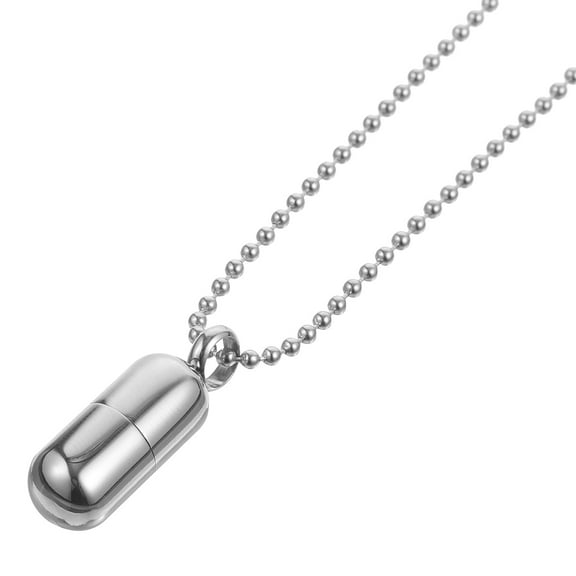 HEMOTON Sturdy Pill Organizer Necklace Pendant Bottle Design for Men