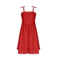 thumbnail image 6 of lcziwo Girls Summer Dresses Spaghetti Strap Ruched A Line Dresses Flowy Tiered Casual Beach Midi Sundress Red 11-12 Years, 6 of 8