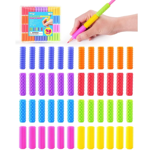 Empuñaduras para lápices de silicona texturizada Fidget Toy LESONG, paquete de 48