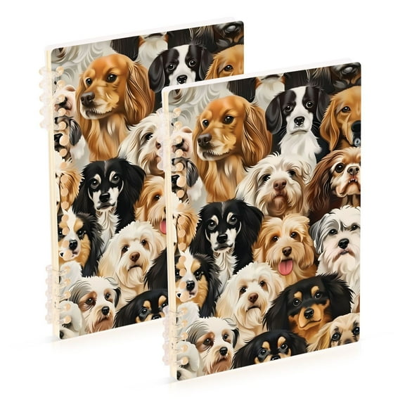 joogoo Spiral Journal Notebook Different Cute Dogs College Ruled Notebooks 8.3" x 5.7" 2 PCs