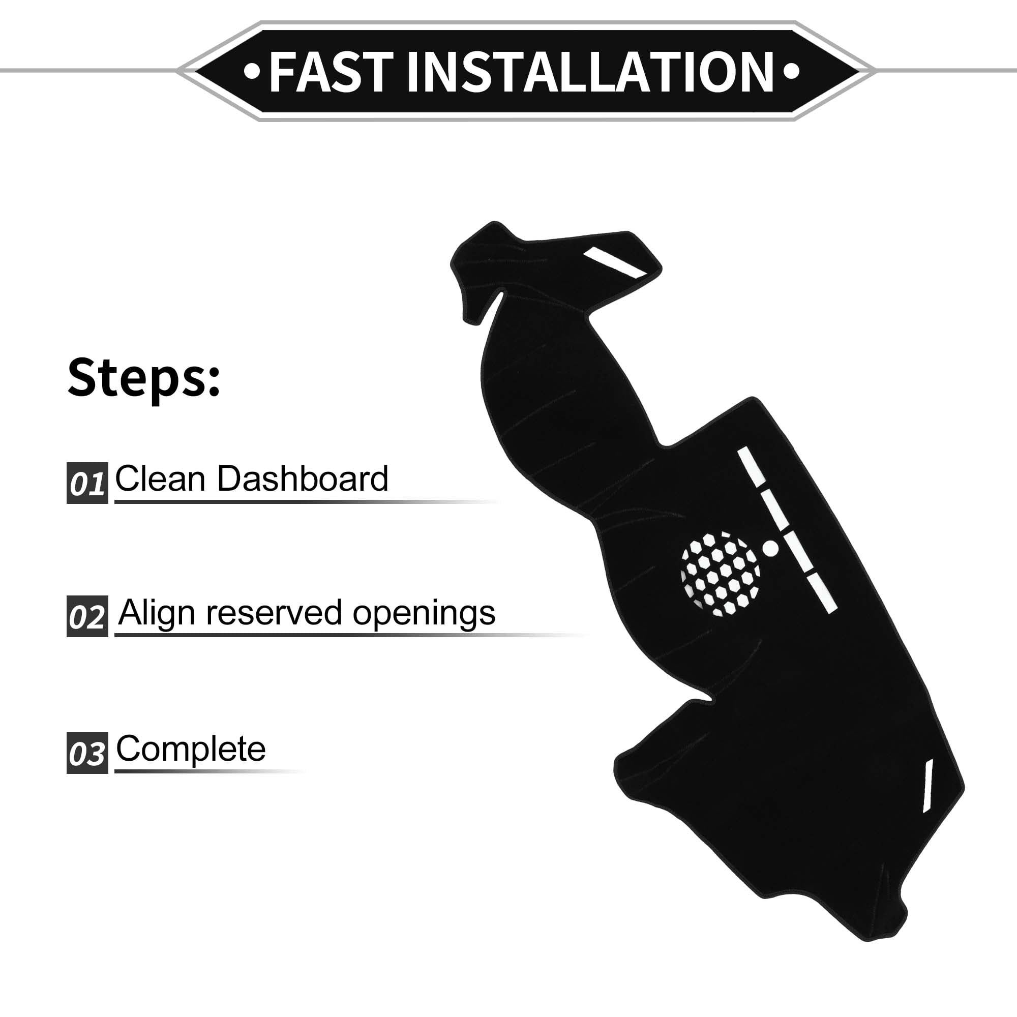 Unique Bargains Dashboard Covers for BMW 6 2003-2010 Non-Slip Dash Cover Mat Polyester Black Front Dash Cover Mat