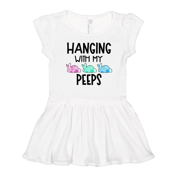 Inktastic Easter Hanging with My Peeps Pastel Bunnies Girls Toddler Dress