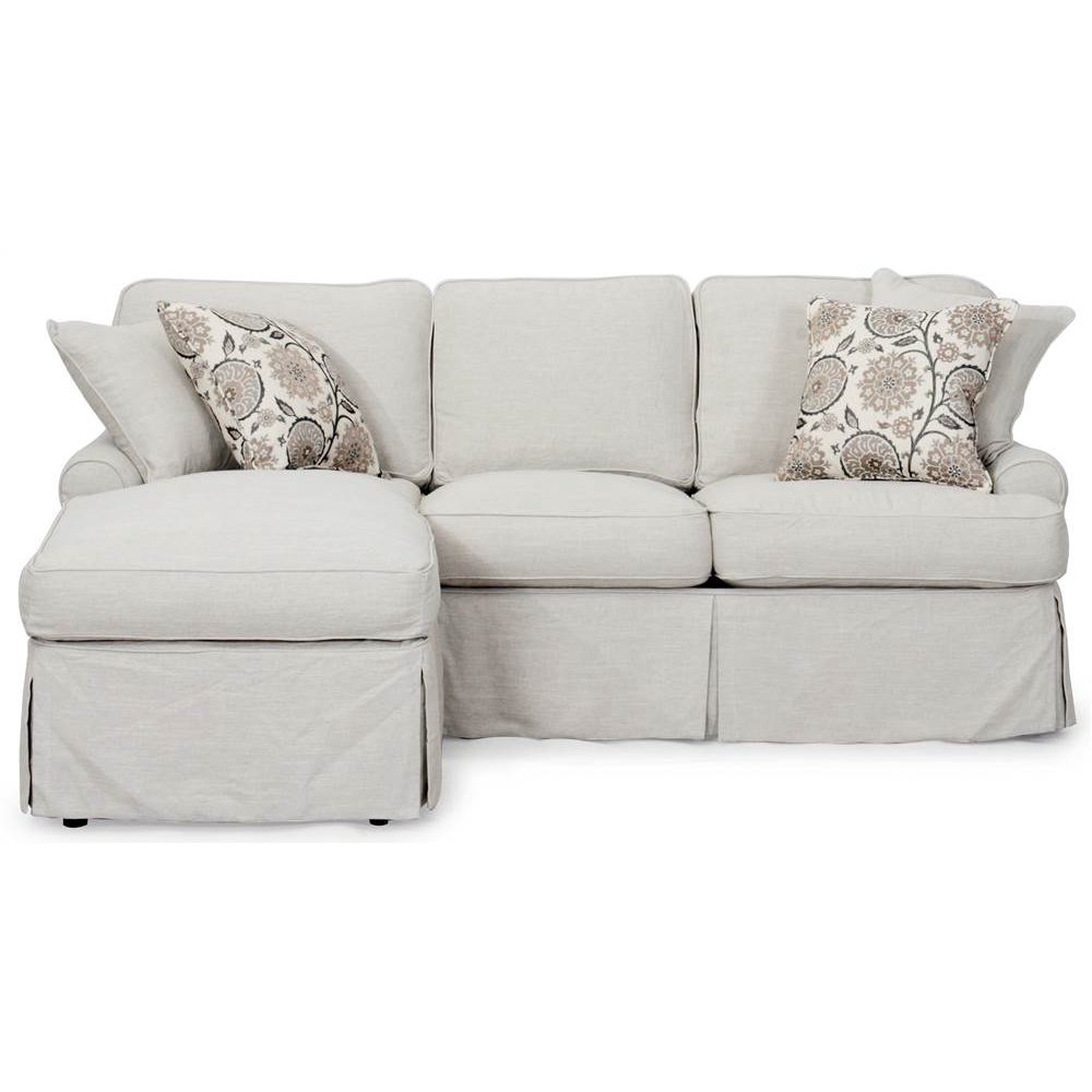 Slipcovered Sleeper Sofa with Chaise in Light Gray - Walmart.com