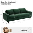 thumbnail image 3 of BLAZANT 90 Inch Sofa Couch, 3 Seater Couches with Deep Seats, Modern 3-Seat Sofa for Living Room Apartment Lounge, Detachable Sofa Cover, Green, 3 of 8