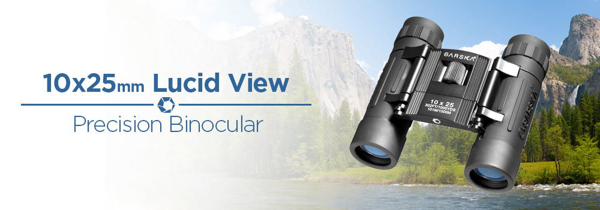 Barska Lucid View 10x25mm Roof Prism Binoculars (Black)