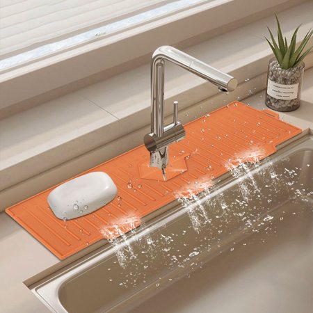 SouMaox Sink Drainage Gasket Efficient Quick Dry Faucet Splash Mat Water Management Guard for Kitchen Bathroom Basins SouMaox Sink Drainage Gasket Efficient Quick Dry Faucet Splash Mat Water Management Guard for Kitchen Bathroom Basins