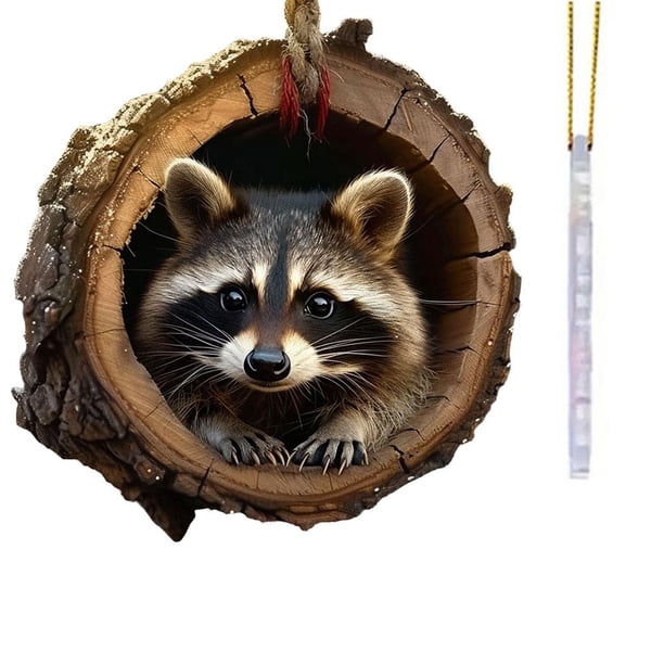 LUVCLS Adorno colgante de animales navideños, adorno de acrílico para árbol de Navidad, adorno navideño de animales, CALIENTE