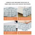 thumbnail image 6 of Boho Teal Green Floral Wrap Around Bed Skirts for King Bed 18" Drop,Bed Skirt with Adjustable Elastic Belt Dust Ruffle Bed Valance for Bedroom Hotel Vintage Farmhouse Paisley Leaf Bed Frame Cover, 6 of 7