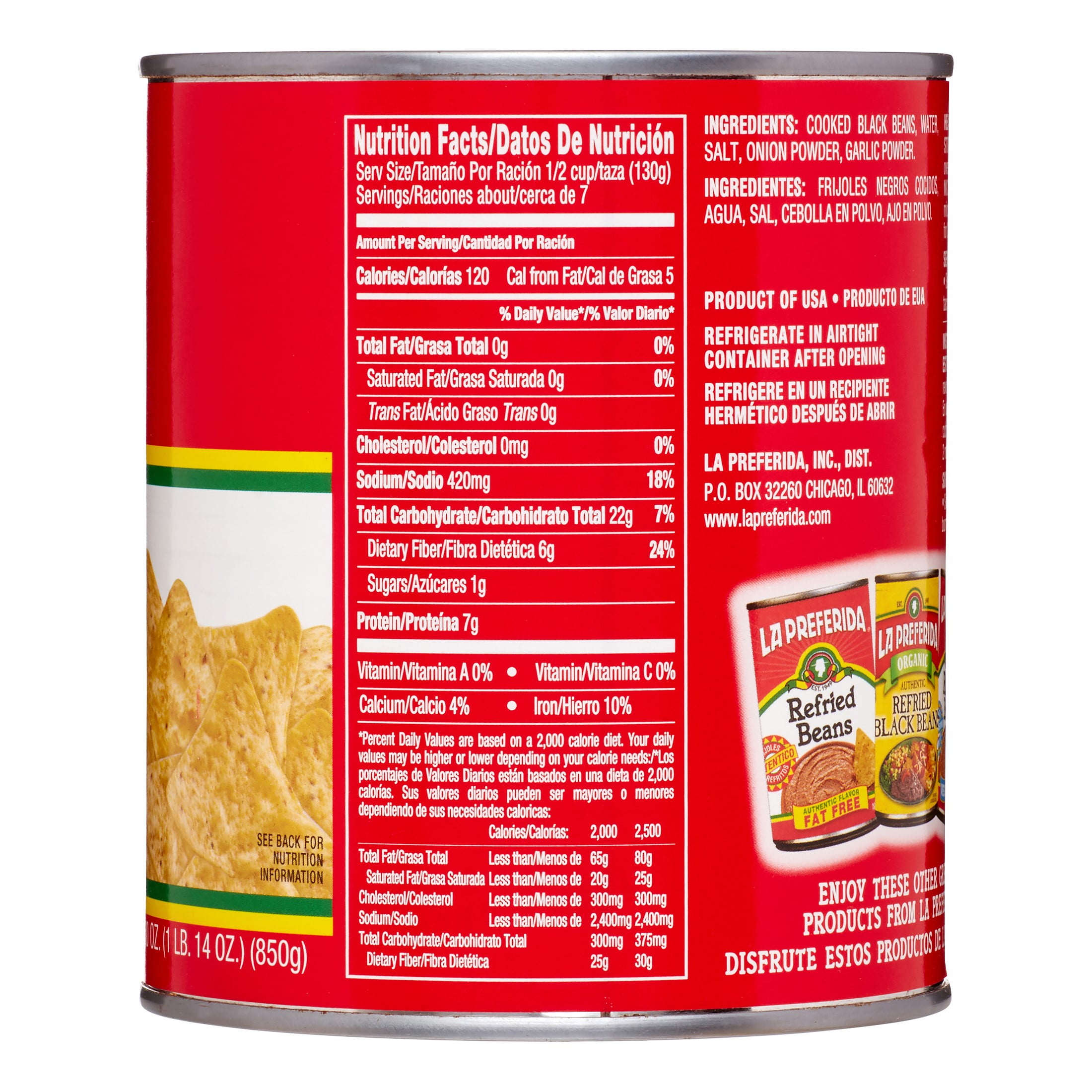 La Preferida Refried Black Beans, 30 Oz