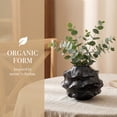 thumbnail image 3 of Unique Bargains Low Cylinder Ceramic Vase Wide Matte White Decorative Bowl Black, 3 of 6