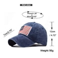 thumbnail image 3 of Womens and Mens USA Flag Embroidery Baseball Cap, Washed Vintage Cotton Unisex Dad Hat, Adjustable Casual American Flag Embroidered Cap for Daily Wear Outdoor Activities and Beach Vacation Black, 3 of 9