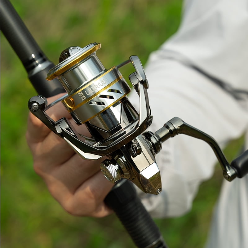 LINNHUE Fishing Reel LQ1500 2000 2500 3000 Saltwater available Spinning Reel Drag System 10kg Max Grey Golden Reel Fishings