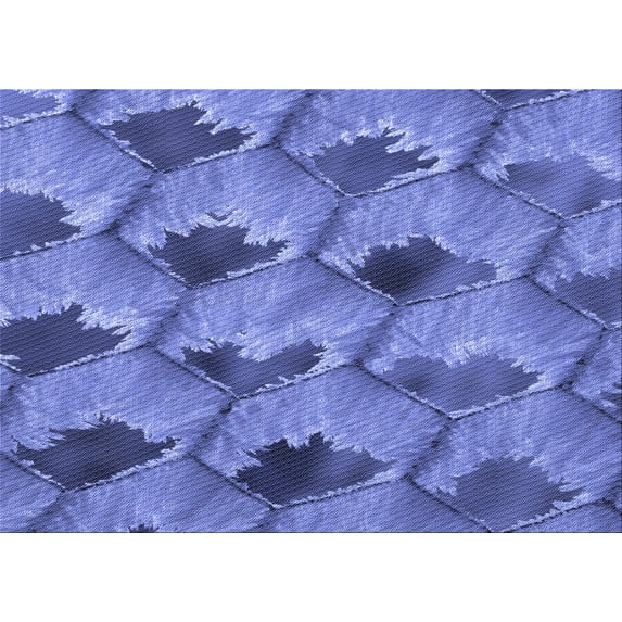 Ahgly Company Indoor Rectangle Patterned Sky Blue Dress Blue Area Rugs, 5' x 8'