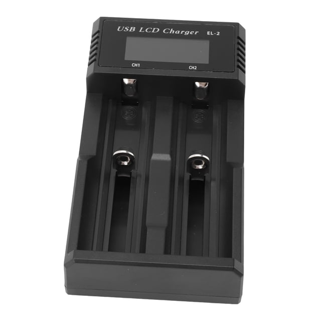 Cargador De Batería De 2 Bahías, Cargador De Batería De Protección Múltiple Para Batería De Litio De 3.7V 1.2V NI MH NI BATERÍA DE CD