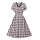thumbnail image 1 of Vestido estampado floral de manga corta con cuello en V elegante casual sexy de moda para mujer Pompotops ghjkhdj17452, 1 of 8