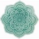 thumbnail image 1 of Bandeja de cerámica para anillos con diseño de mandala verde y flor de loto, 1 of 9
