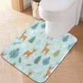 thumbnail image 3 of U-Shaped Toilet Mat Plush Bathroom Rug Mat Non Slip Bathroom Mats Deer and Pine Trees Pattern, 3 of 5