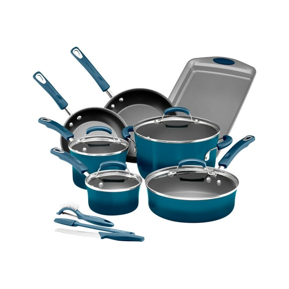 Rachael Ray - Cookware set - 14 items - marine blue