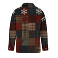 thumbnail image 4 of Uootdi Christmas Plaid Striped Long Sleeve Shirts for Women Cute Christmas V-Neck Button Down Tops Dressy Versatile Classic Loose Fit Tops Gift, 4 of 7