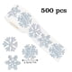 thumbnail image 3 of Pegatinas navideñas de grafiti de copos de nieve, 500 unidades, rollo de cinta adhesiva de 2,5 cm | Etiquetas de papel plateado para embalaje de regalo | Decoración para scrapbooking, envolturas, 3 of 8