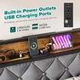 thumbnail image 5 of ADVWIN Queen Bed Frame with Charging Station - Metal Platform, Upholstered Headboard, 10.2” Storage, No Box Spring Required, 5 of 8