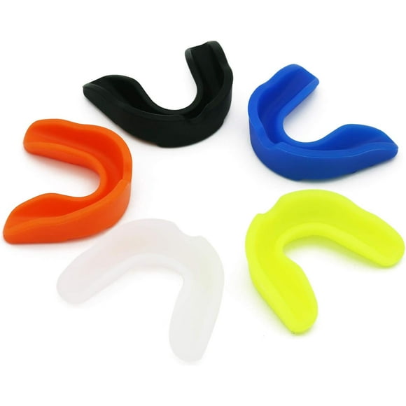 5 Pcs Sports Mouth Guard Set Multicolor Athletic Mouthguard for Kids Youth Adults Boxing, Free Combat, Basketball, Football,Lacrosse, Ice Hockey