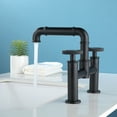thumbnail image 2 of Bathroom Centerset Faucet, Solid Brass Dual Handle Deck Mounted Basin Faucet with 360-degree Swivel Spout, Matte black, 2 of 5
