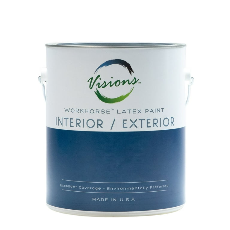 Visions - Workhorse Interior/ Exterior Paint, 1 Gallon Latex Paint, Excellent Coverage, Environmentally Preferred