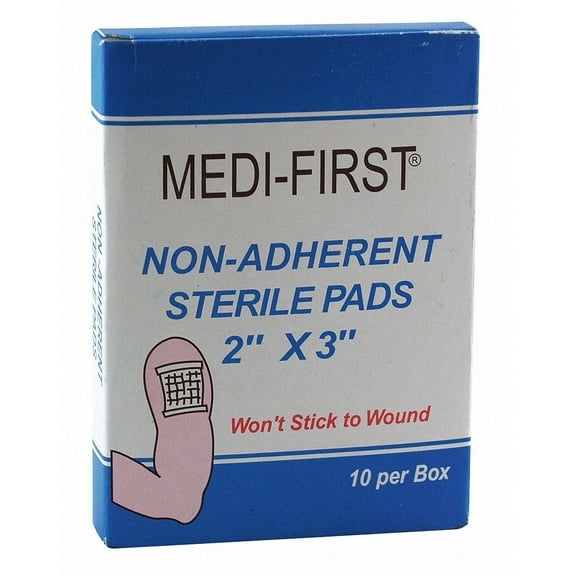 Medique 64212 Non-Adherent Sterile Pads, 2" x 3" Pad, 10/Box