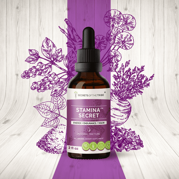 Stamina Secret Alcohol Extract, Tincture, Maca, Schisandra, Eleuthero Siberian Ginseng, Gotu Kola, Barrenwort - Horny goat weed, Rhodiola. Energy / Endurance / Vigor 2 oz