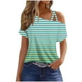 thumbnail image 2 of Fiudx Ofertas Flash Artículos En Oferta Camiseta Tipo Blusa con Hombros Descubiertos y Manga Corta Informal para Mujer a La Moda, 2 of 5