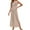 Beige, variant on Women's Crochet Swimsuit Cover Up Sleeveless Side Slit Long Beach Dress,XS-XL