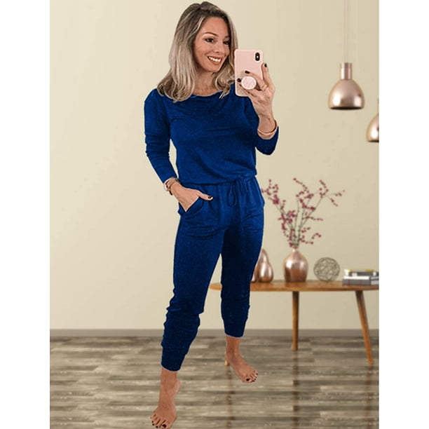 Women's Jogger Set Long Sleeve Sweatsuits Tracksuits Pullover Tops