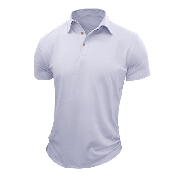 Gytharion Short Sleeve Workout Tops for Men Solid Color Turndown Collared Shirts Trendy Casual Mens T-Shirts