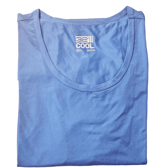 32 Degrees Cool Women's Short Sleeve Tee Scoop Neck Shirt Belize Blue X-Large