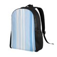 thumbnail image 3 of Single Side Full Backpack 16.1×11.8×4.5in Large Capacity Breathable Shoulder Belt Leisure Simple And Strong Bearing Capacity Light Blue Stripe_3, 3 of 8