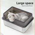 thumbnail image 3 of Cat Litter Box with High Enclosed Side,Stainless Steel Litter Box Stainless Steel Litter Box Enclosed Stainless Steel Large Cat Litter Box XL Litter Box for Multiple Cats, 3 of 7