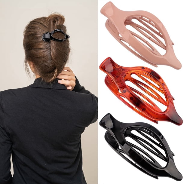 ATODEN Pinzas para el cabello planas, pinzas de cocodrilo para el cabello, 3 pinzas para el cabello, pinzas para el cabello de 4,52 pulgadas, pinzas para el cabello con pico de pato, pinzas para el ca